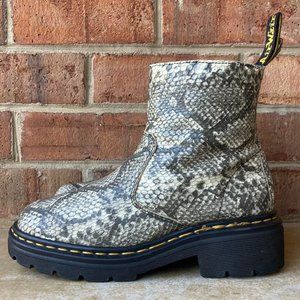 rare vtg 90s dr. martens MIE 9490 faux snakeskin sock boots with side zips